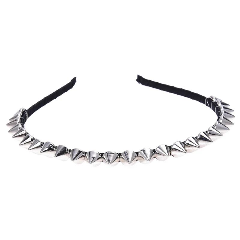 Argent métal Stud Rivet Spike bandeau cheveux bandeau Aliceband Punk fille