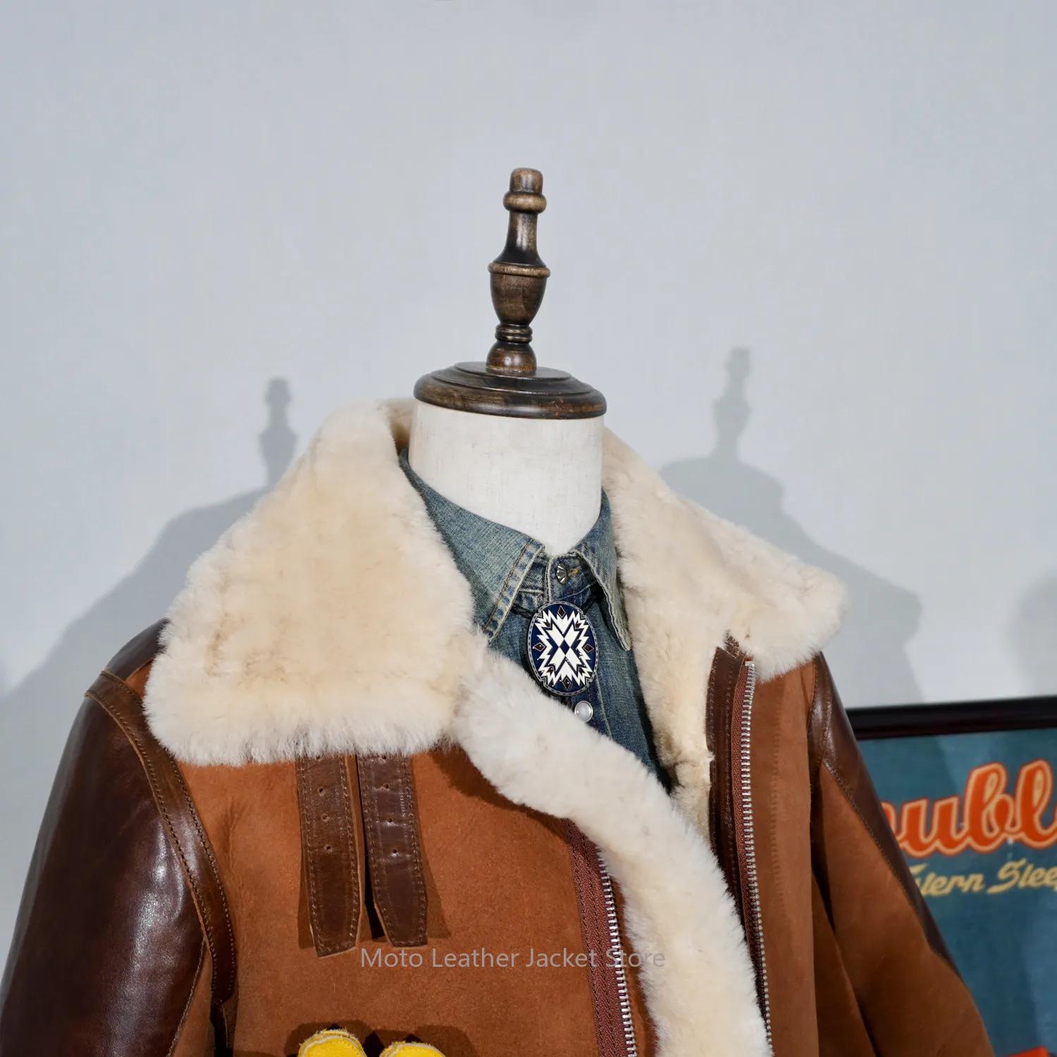 Nouvelle Collection 2026 – Blouson Classique General Barton B3 en Cuir de Cheval avec Manches en Pea