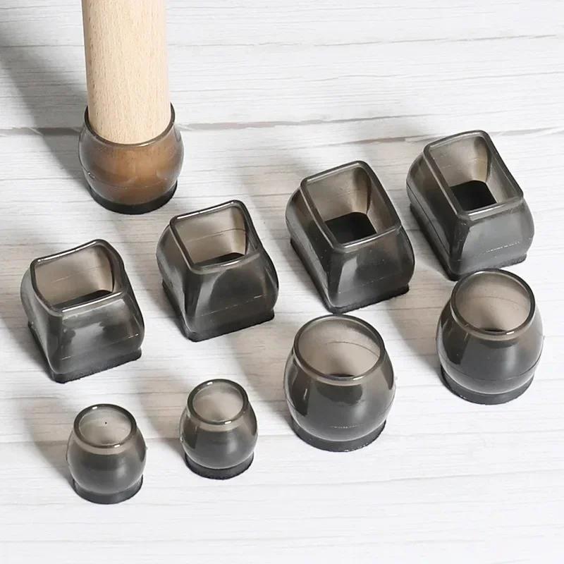 Protecteurs de pieds de chaise en silicone avec optique, coussinets en feutre rond, couvre-pieds de