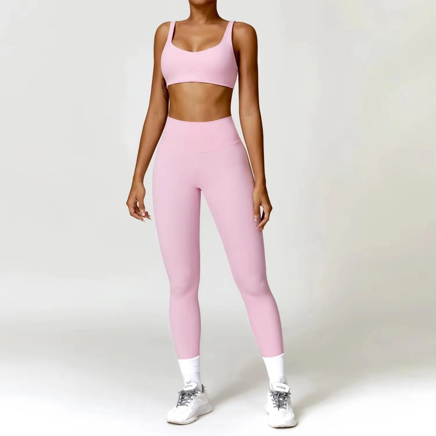 Ensemble sport 2 pièces femme séchage rapide salle gym course yoga T-shirt manches longues