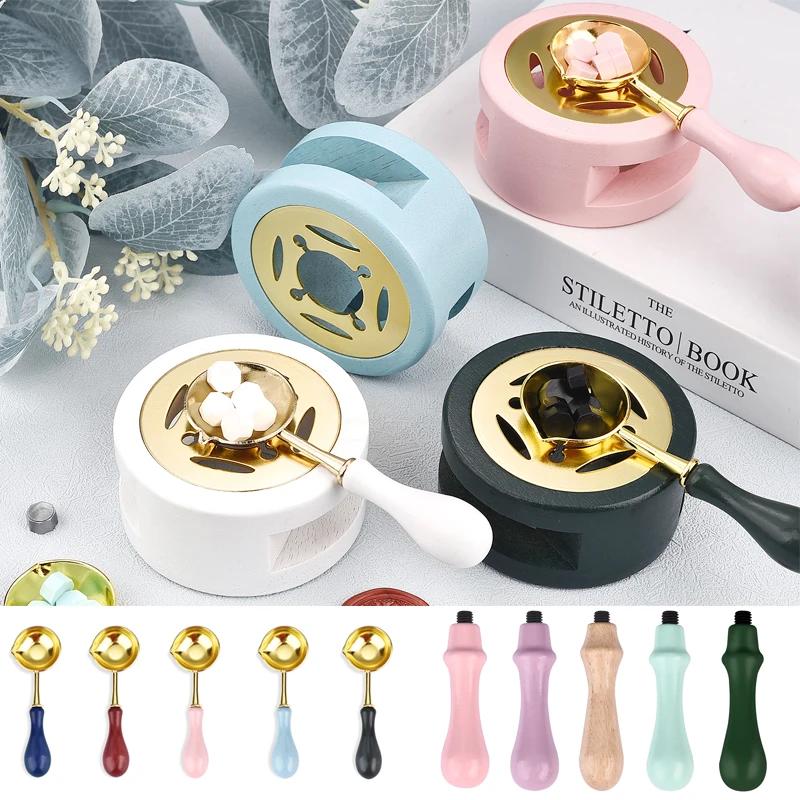 Ensemble de tampons de sceau de cire, four de laque, cuillère de fusion de sceau de cire, chauffage