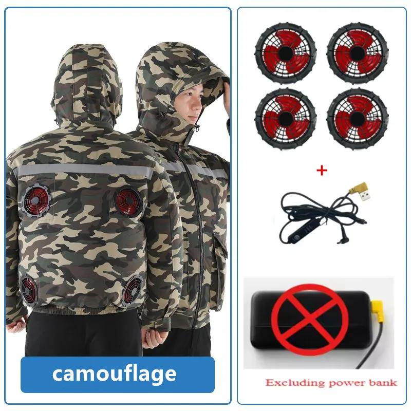 Nouveau décontracté ample refroidissement ventilateur électrique climatisation costume hommes chanti