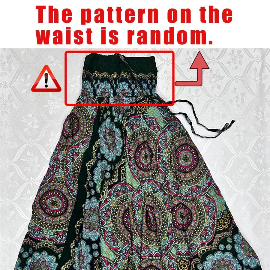 Pantalon bohème femmes pantalons Mujer Hippie taille haute rayonne Harem Baggy Boho Yoga vêtements d