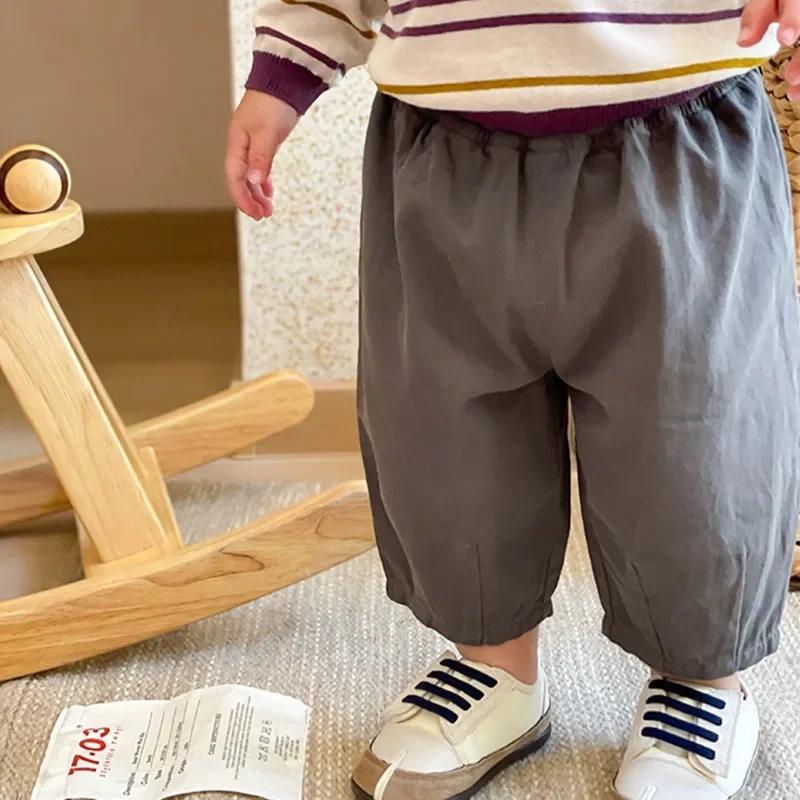 Solide garçon enfants mode pantalon enfant en bas âge vêtements été printemps bébé poche cheville lo