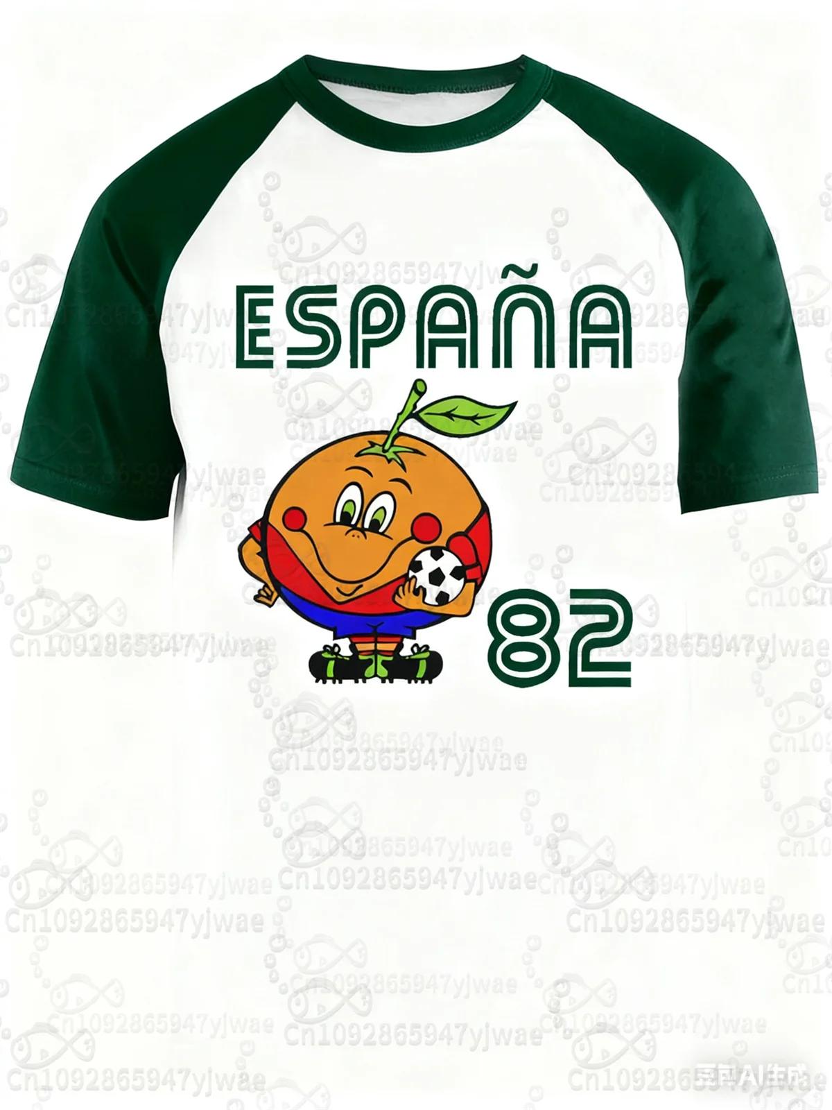 Espagne 82 Naranjito monde Football sport T-Shirt pour hommes femmes unisexe col rond T-Shirts rétro