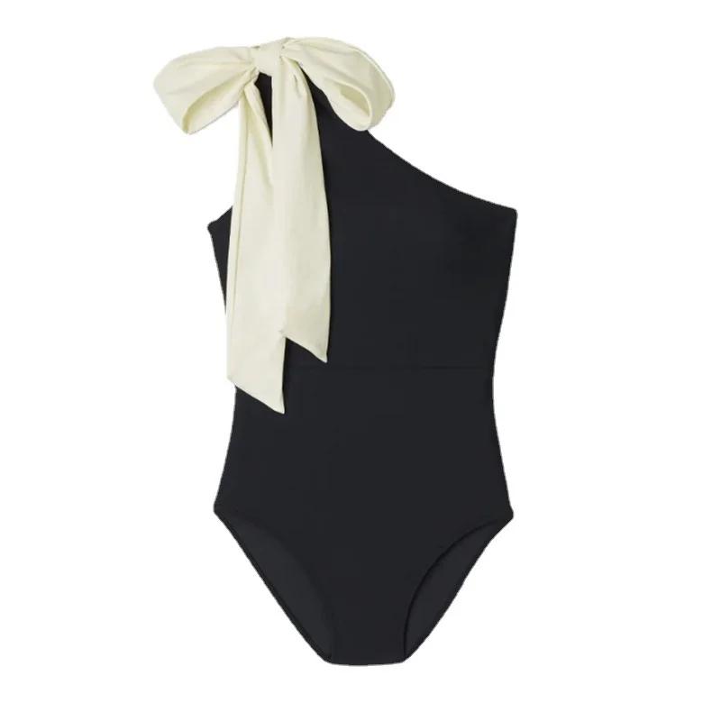 Été noir Sexy une pièce maillots de bain fermé femmes maillots de bain Push Up vêtements de natation