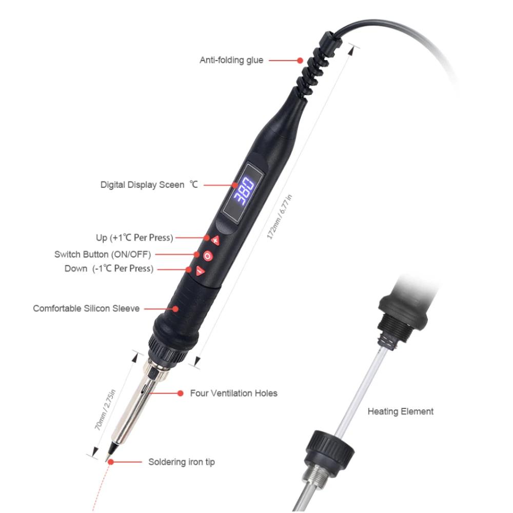 JCD – Station d'air de soudage 750W avec Micro pistolet à chaleur, sèche-cheveux numérique LCD 220V