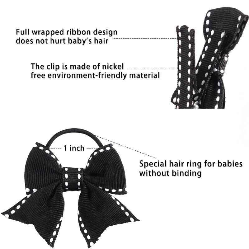 Lot de 10 pinces à cheveux, barrettes, nœuds et élastiques pour filles, accessoires pour l'école, ve