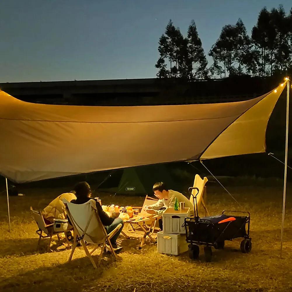 Grande bâche de Camping imperméable, octogonale, papillon, abri solaire d'extérieur, tente, pare-sol