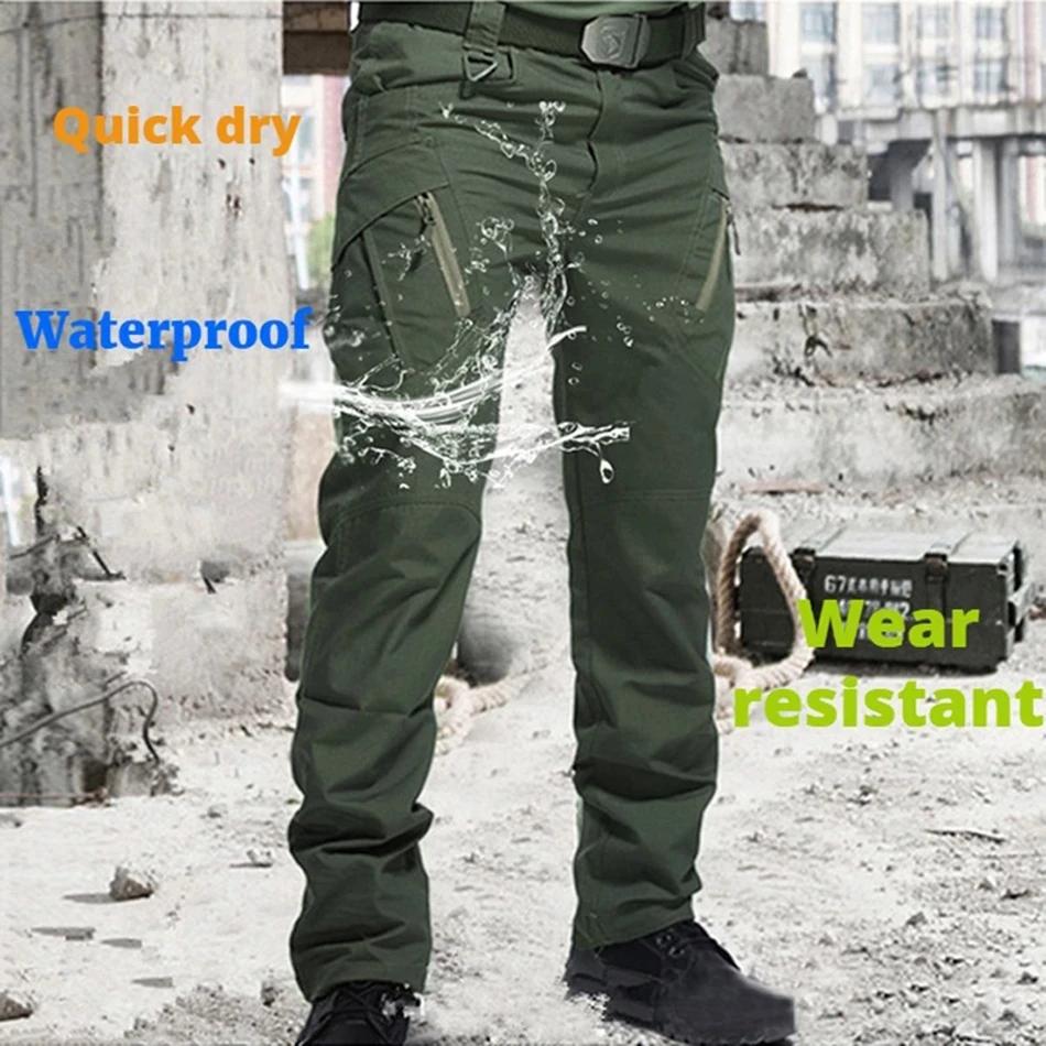 Pantalon cargo imperméable pour homme, jogging militaire masculin, pantalon élastique à poches multi