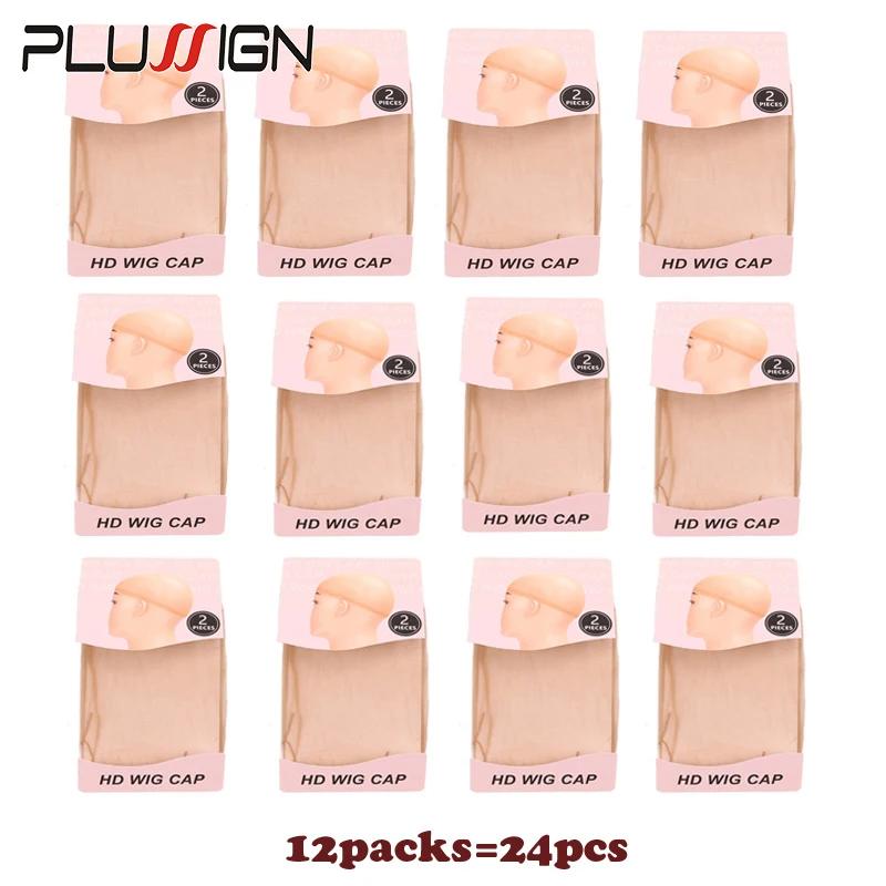 Plussign 12 pièces Hd bonnet de perruque pour faire du Style de cheveux naturels bonnets de perruque