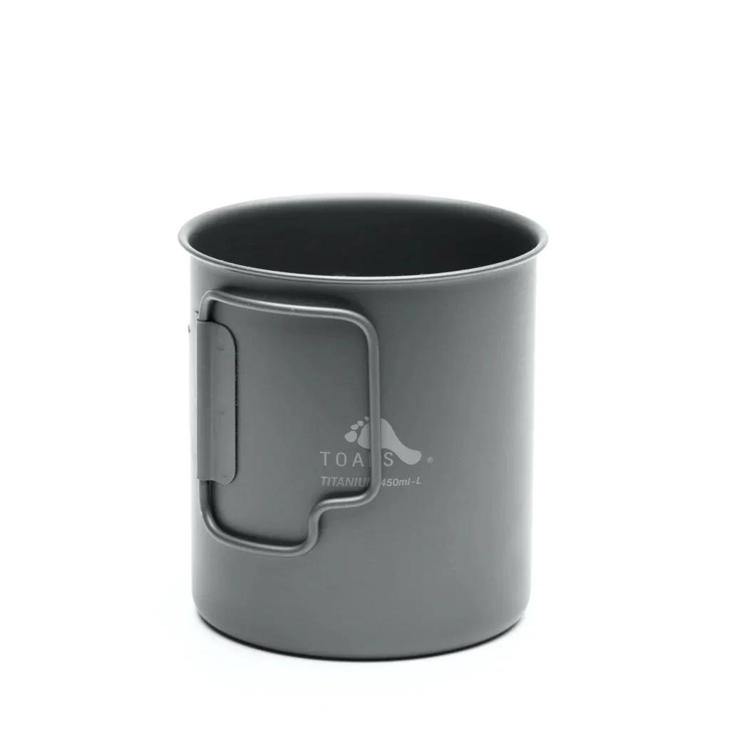 TOAKS-Tasse en Titane Version Ultralégère avec Poignée Pliable, Équipement de Camping en Plein Air,
