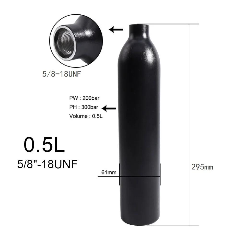 Bouteille d'Air ComTIFS HPA en Aluminium Précieux, Valve Sochi, Co2 Intervalles, 0,5 L, 5/8 "-18 UNF