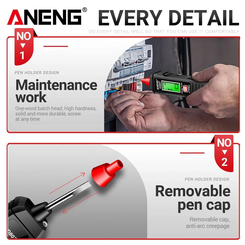 ANENG-Testeur de stylo électrique intelligent portable VD807, outils de détection de fil sans contac