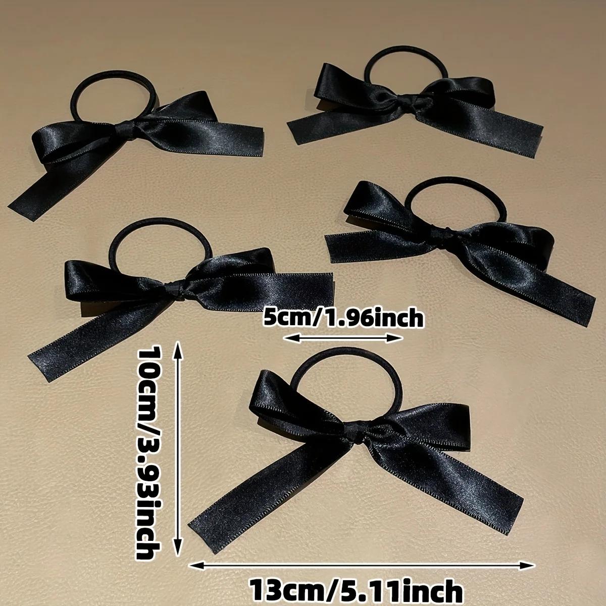 5 pièces Style femme, à la mode et mignon, nœud noir, adapté à un usage quotidien, accessoires pour