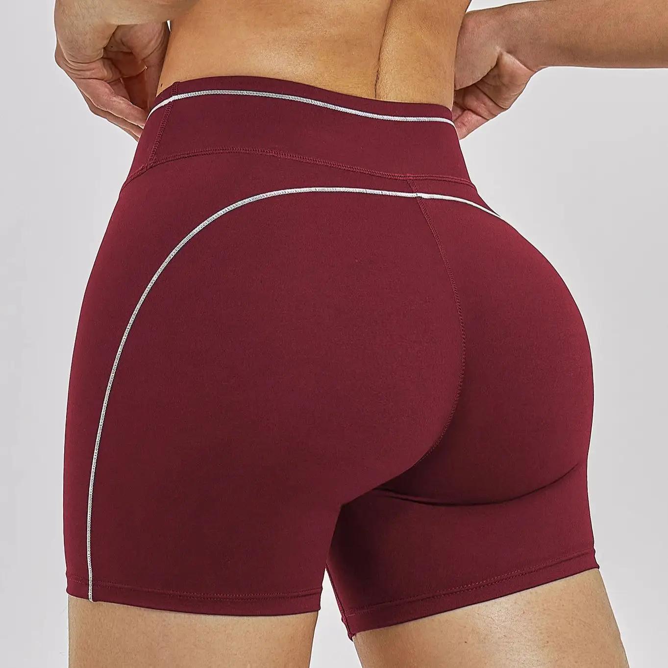 Shorts de sport taille haute à séchage rapide Ningyu pour femme, shorts de yoga push-up, shorts de c