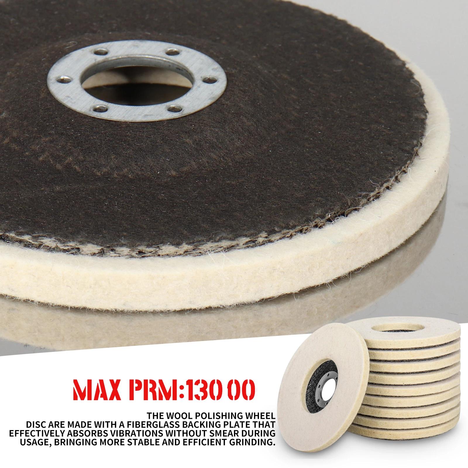Roue de polissage en laine 100/115/125mm, tampons de polissage, meuleuse d'angle, disque de polissag