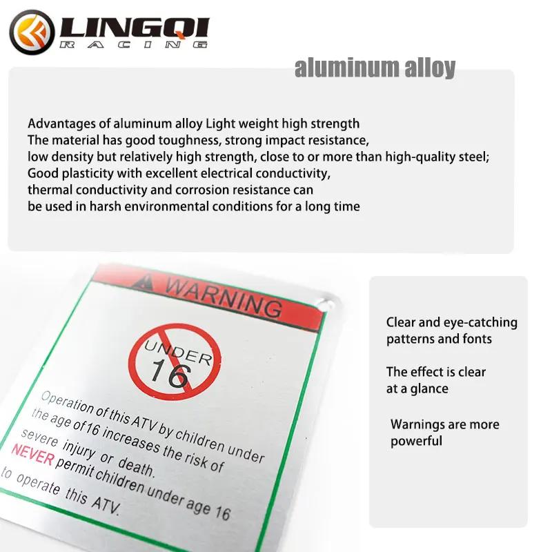LINGQI Moto ATV plaque d'avertissement réfléchissante Pit Dirt Bike panneau arrière décalcomanies ca