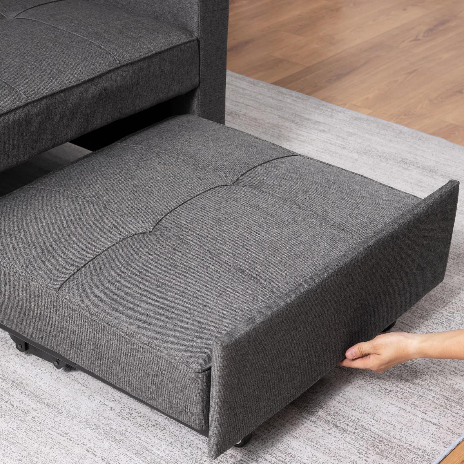 HORGgland O-Canapé-lit simple avec 3 inclinaisons réglables, fauteuil convertible, chaise longue ner