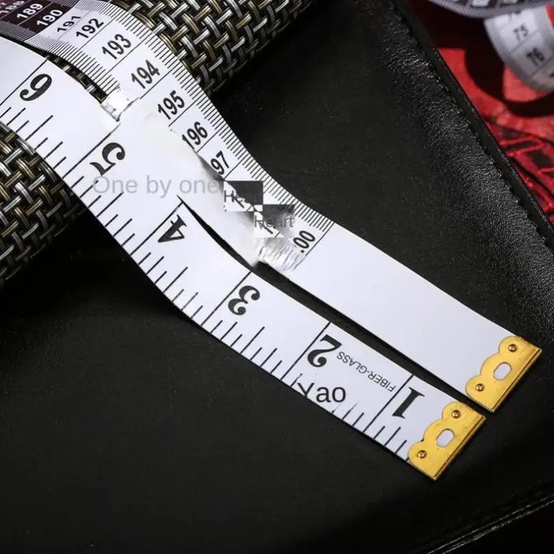 Ruban à mesurer souple de 2m pour vêtements, mesure sur mesure en fibre de verre, règle de matériau,