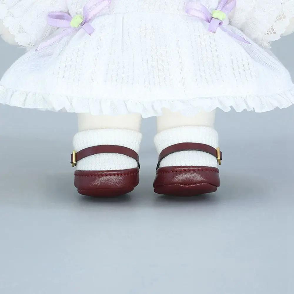 Chaussures de poupée Kpop de 20cm, bottes de princesse, chaussettes en cuir PU à la mode pour 1/12,