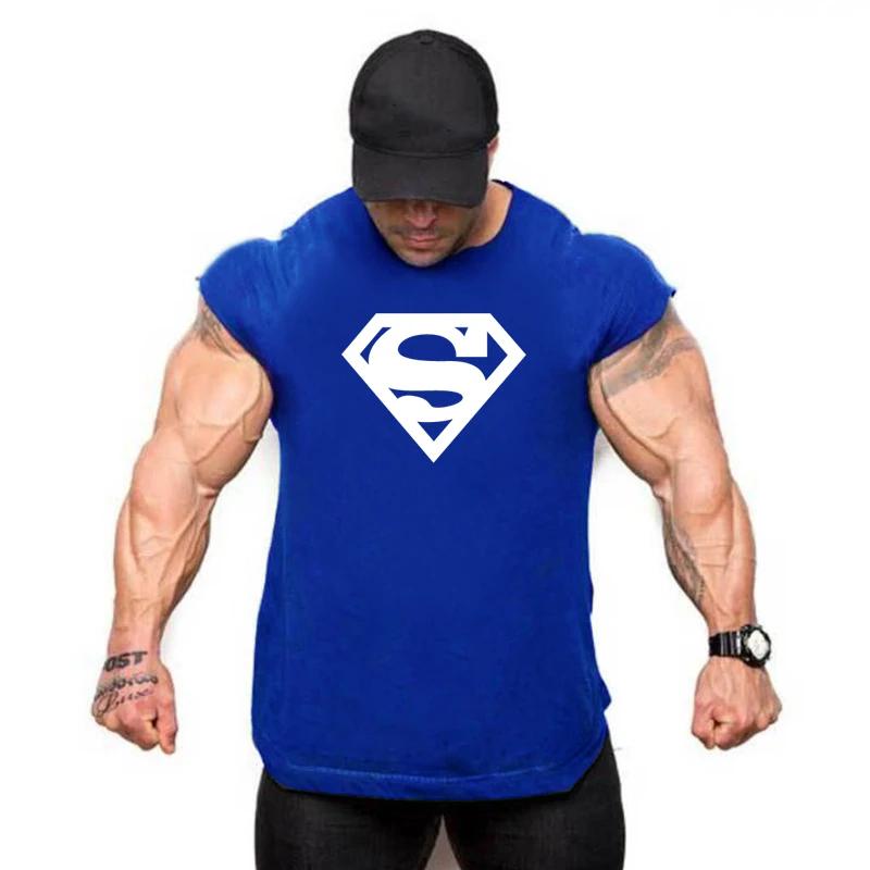 Maillot de sport en coton glacé pour homme, chemise en Y, haut de fitness, vêtements de musculation,