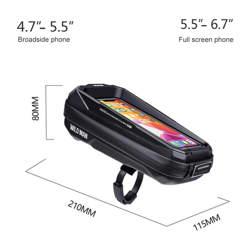 Sac de vélo WILD MAN MS33 étanche - Coque dure avec écran tactile pour cyclisme transfrontalier