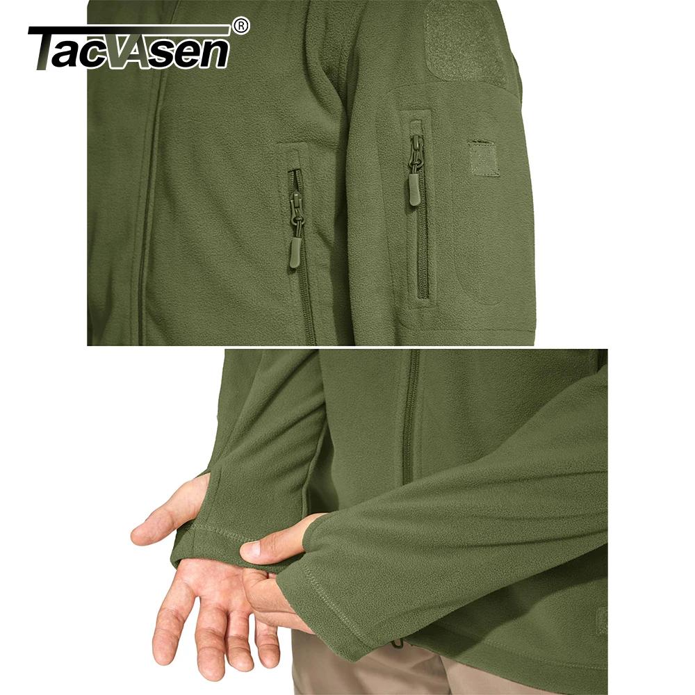 TACVASEN Veste polaire à capuche pour homme automne hiver chaud fermeture éclair complète randonnée