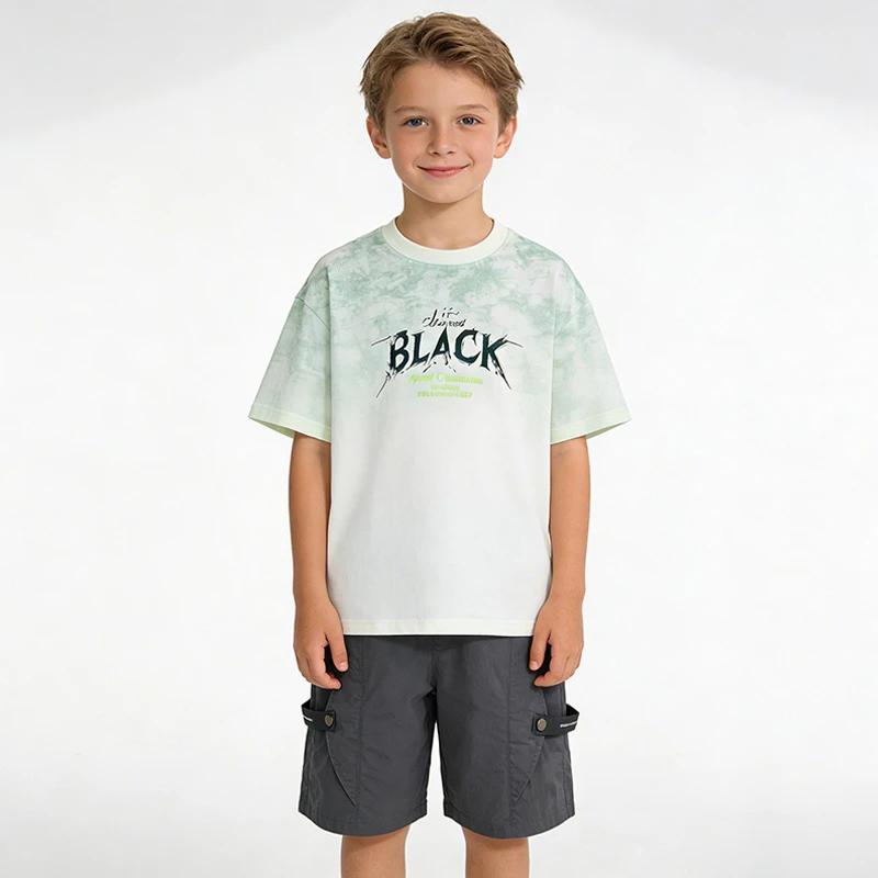 Ensemble 2 pièces d'été pour adolescents : T-shirt tie-dye à col rond et short cargo décontracté – T
