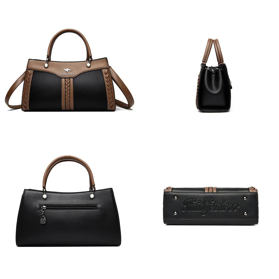 Sac à main multicouche de luxe pour femmes, sacoche tendance de bonne qualité en cuir souple, sac à