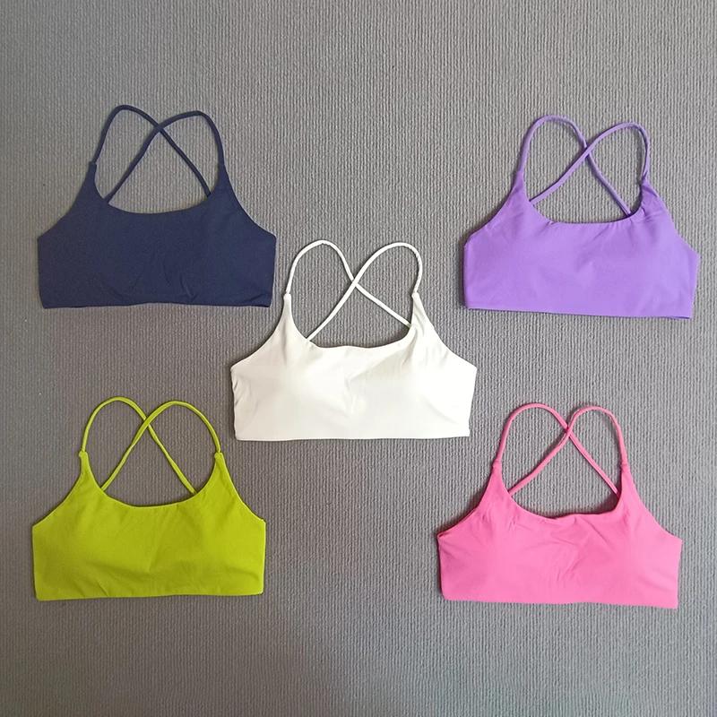 Soutien-gorge de Sport de Yoga Sexy, dos croisé creux pour femmes, haut serré, sous-vêtements de Yog
