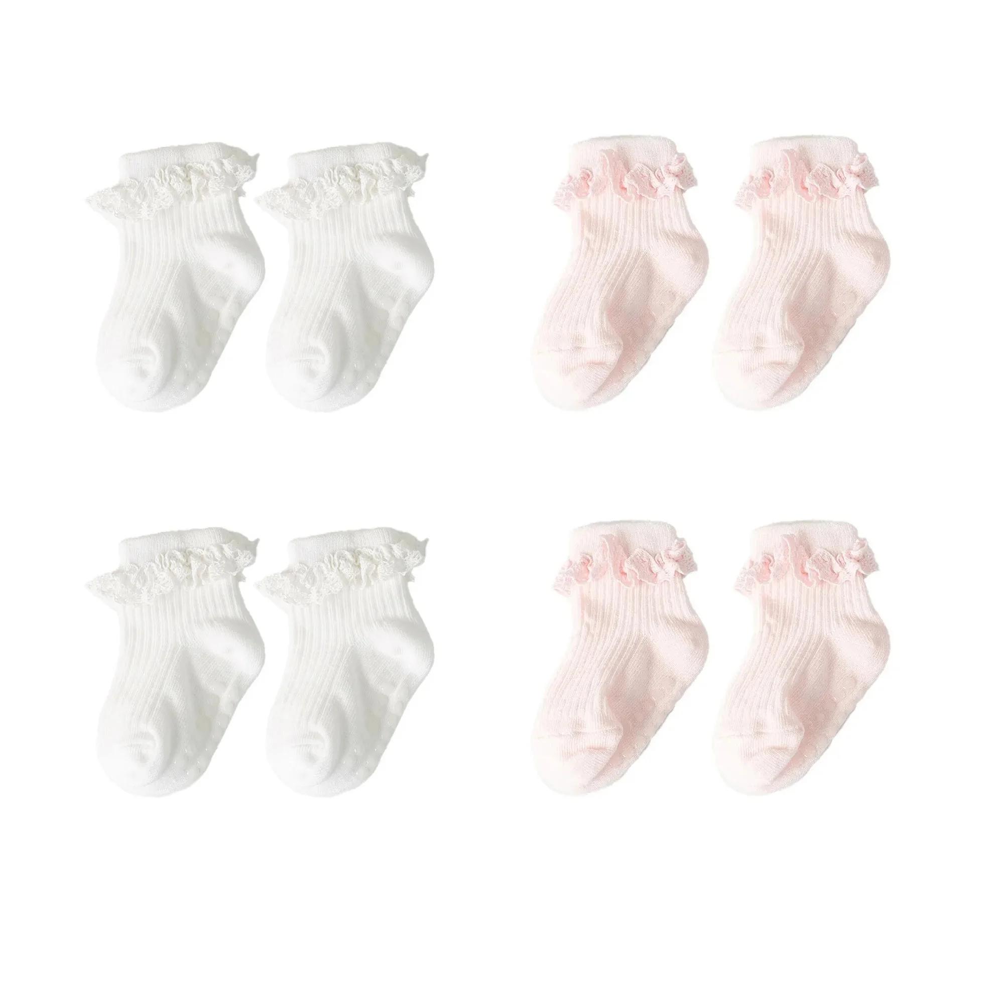 1/3/4/5 paires coton couleur Pure enfant en bas âge fille dentelle chaussettes infantile bébé filles