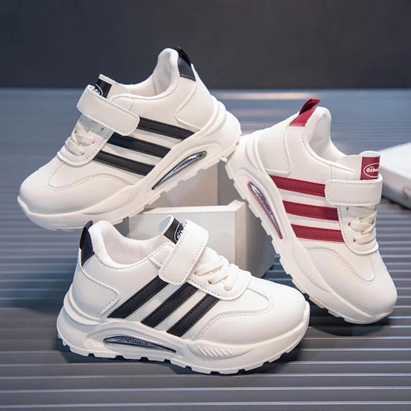 Chaussures de Sport pour garçons et filles, baskets à rayures Patchwork, à la mode, noires, kaki, gr
