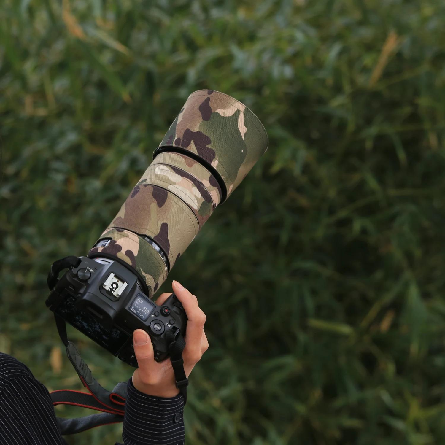 ROLANPRO manteau d'objectif étanche pour Canon RF 100-400mm F5.6-8 IS USM Camouflage housse de pluie