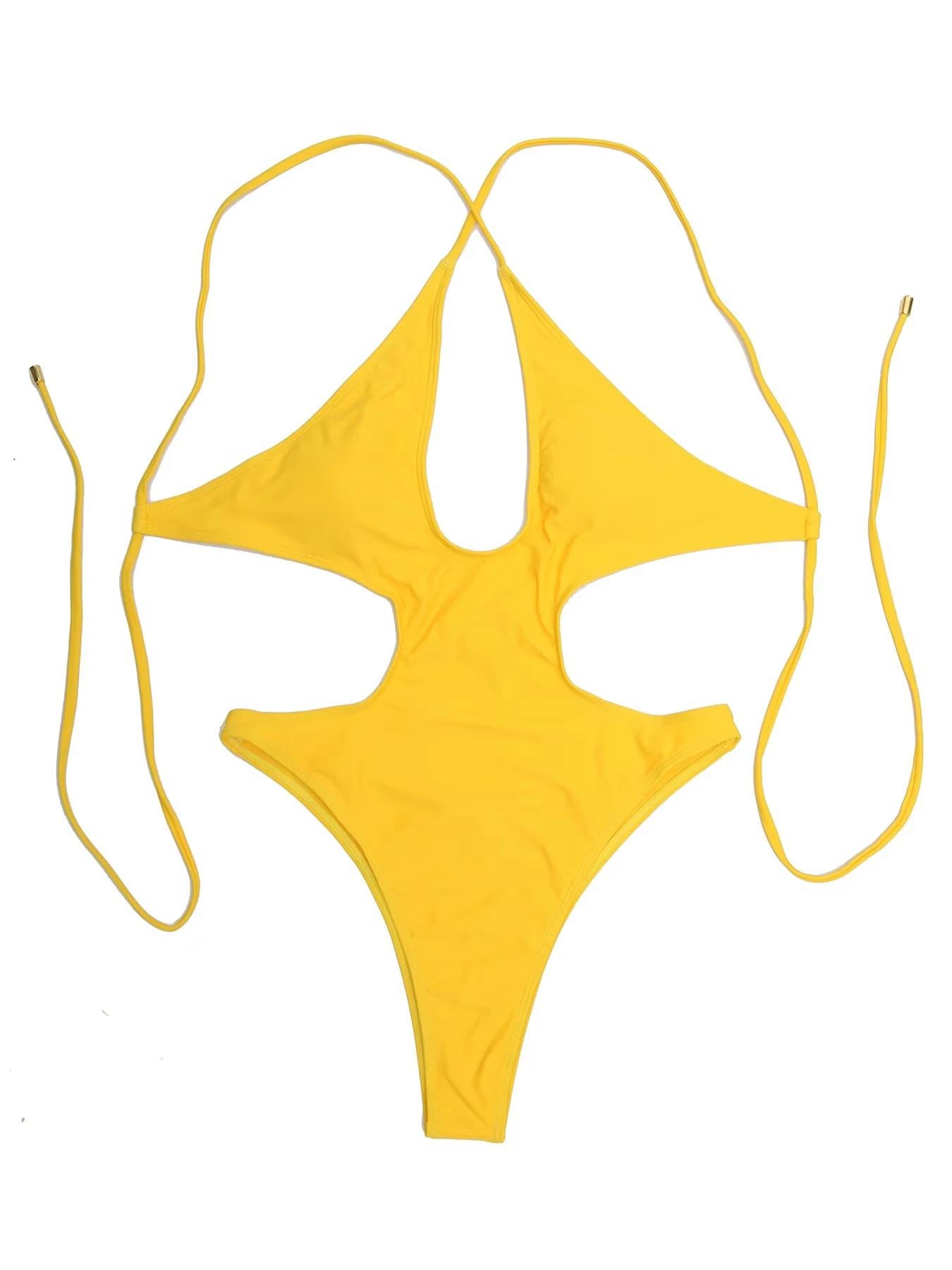 2025 nouveau Sexy évider grande taille maillots de bain femmes dos nu une pièce maillot de bain femm