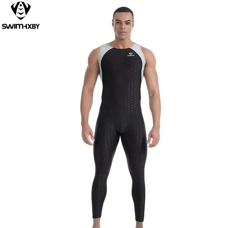 Maillot de bain de compétition sans manches pour hommes, Durable, imperméable, une pièce, pour cours
