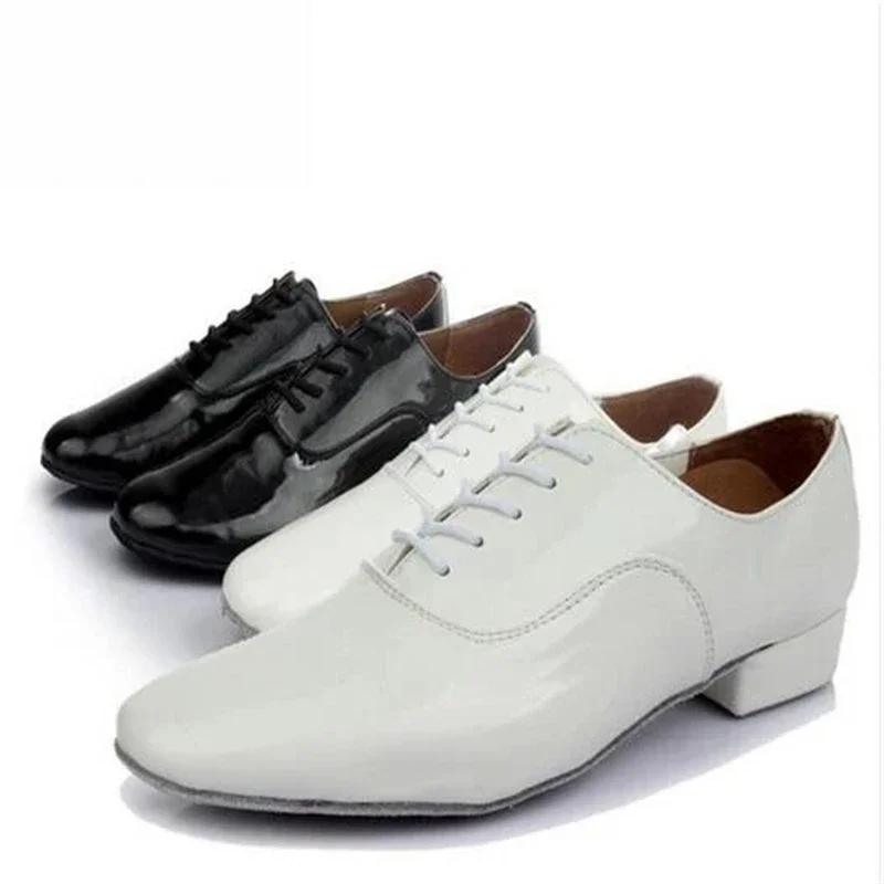 Chaussures Danse Latine Homme Talon 2.5cm Noir et Blanc - Chaussures Tango Salsa Jazz Professionnelles