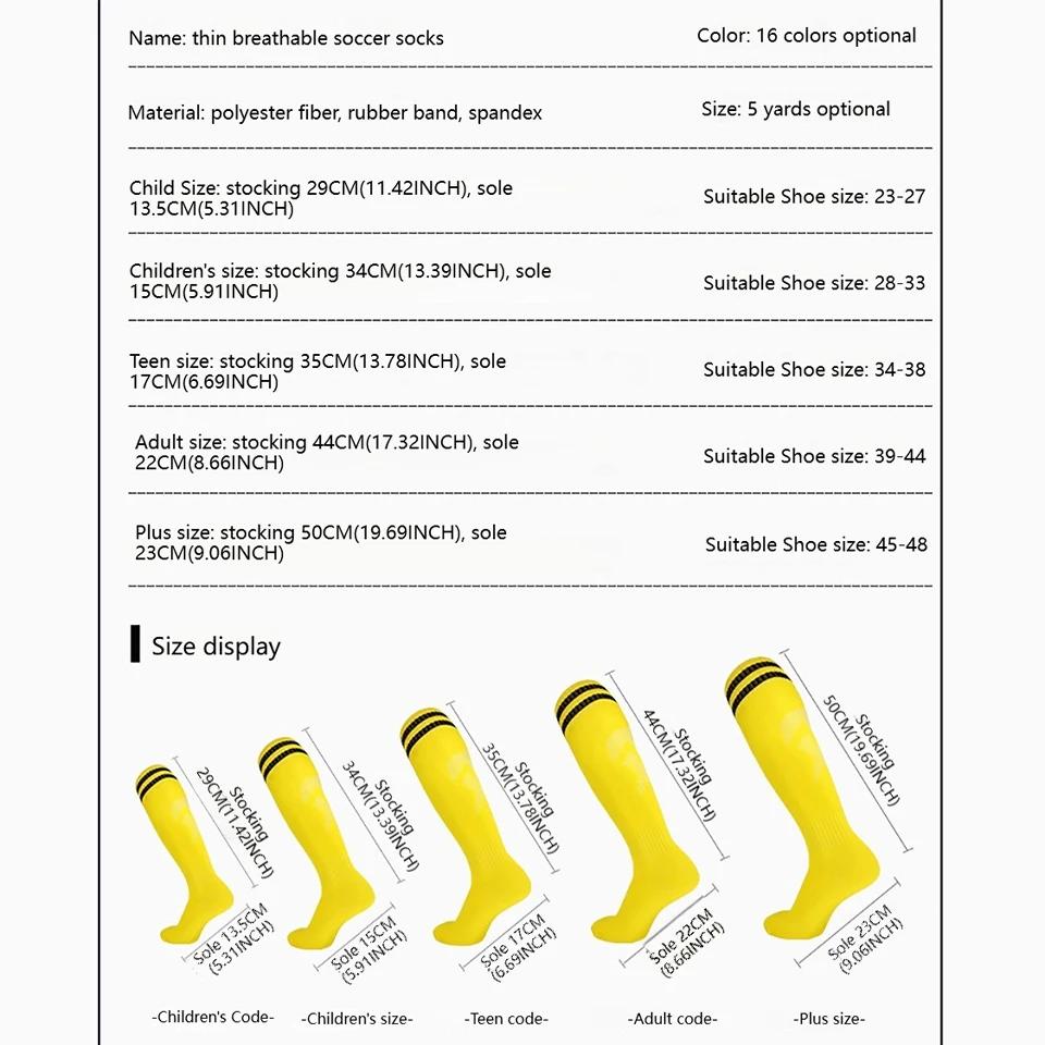 Chaussettes de football Loogdeel, chaussettes longues en coton pour adultes et enfants, chaussettes