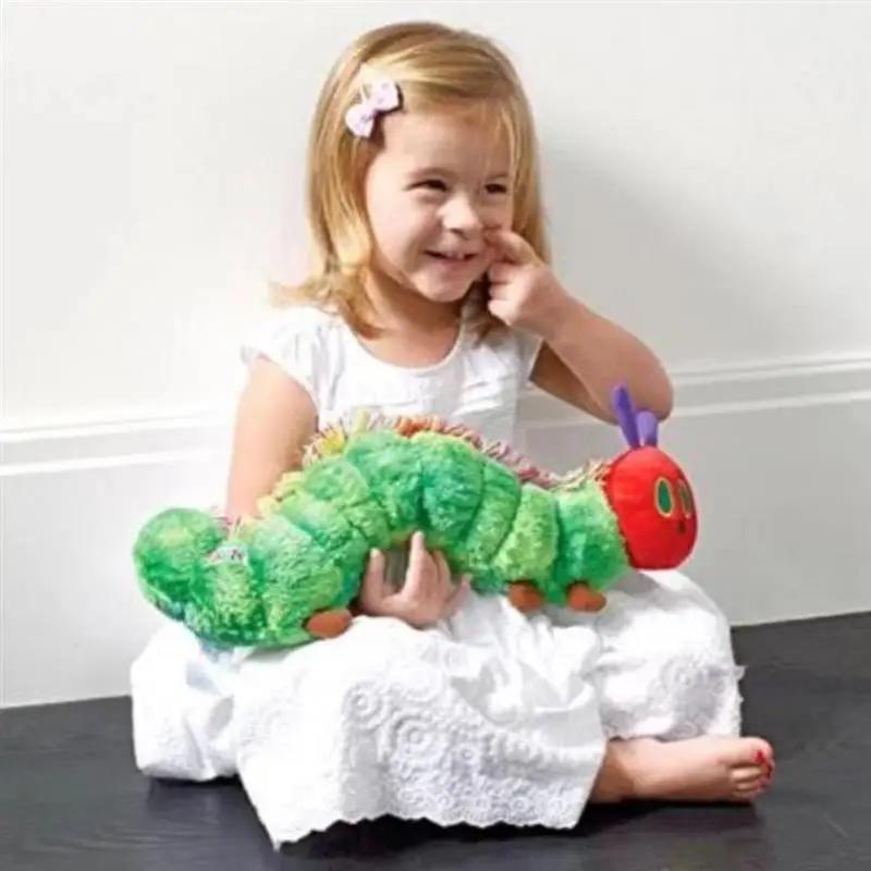 Jouet doux chenille de 22CM, poupées d'animaux en peluche en coton vert, joli cadeau créatif très af