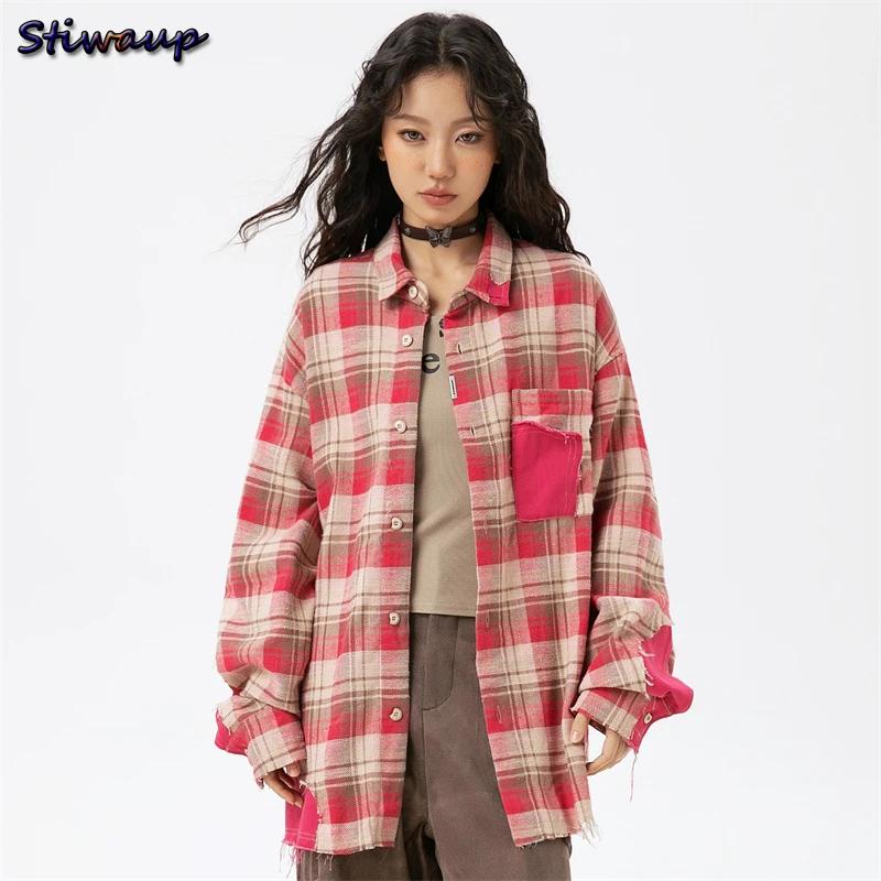 Chemise rayée rose élégante de luxe pour femmes, chemisiers à la mode, vêtements populaires coréens,