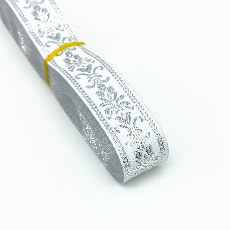 Ruban brodé ethnique Vintage, couleur or argent, 7 yards, 20mm 25mm, garniture en dentelle Boho, sac