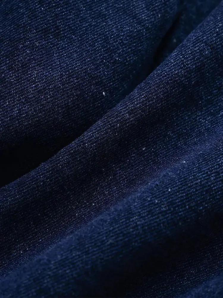 2025 mode femme poche à rabat décoration col rabattu court coupe ajustée haut en jean + jupe en jean