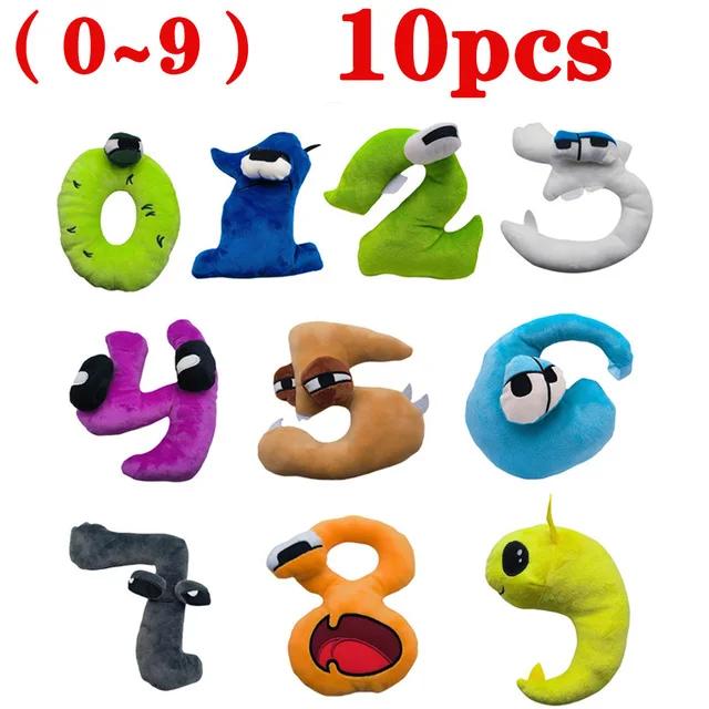 10 pièces 0-9 numéro Lore peluche personnage poupée Kawaii peluche Alphabet Lore peluche jouets pour