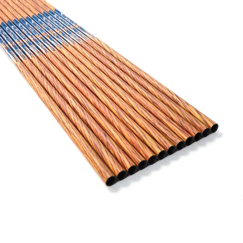 Tige de flèche en carbone avec patient en bois, ID 6,2mm, 350mm, 400mm, 450mm, 500mm, 550mm, 600mm,
