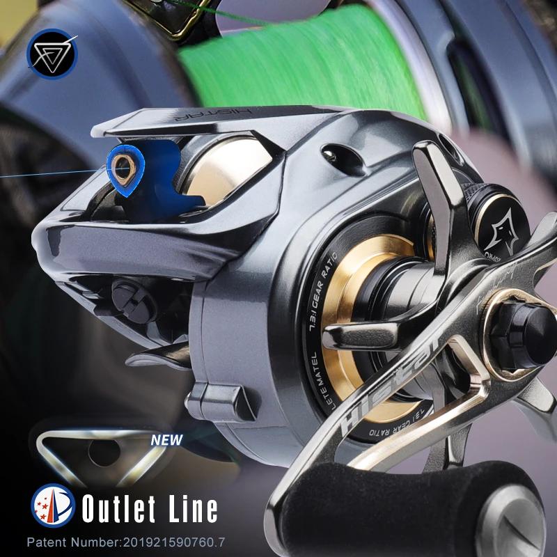 HISTAR – moulinet de pêche Long Casting Aurora, Ratio 7.3:1, puissance de frein de 8kg