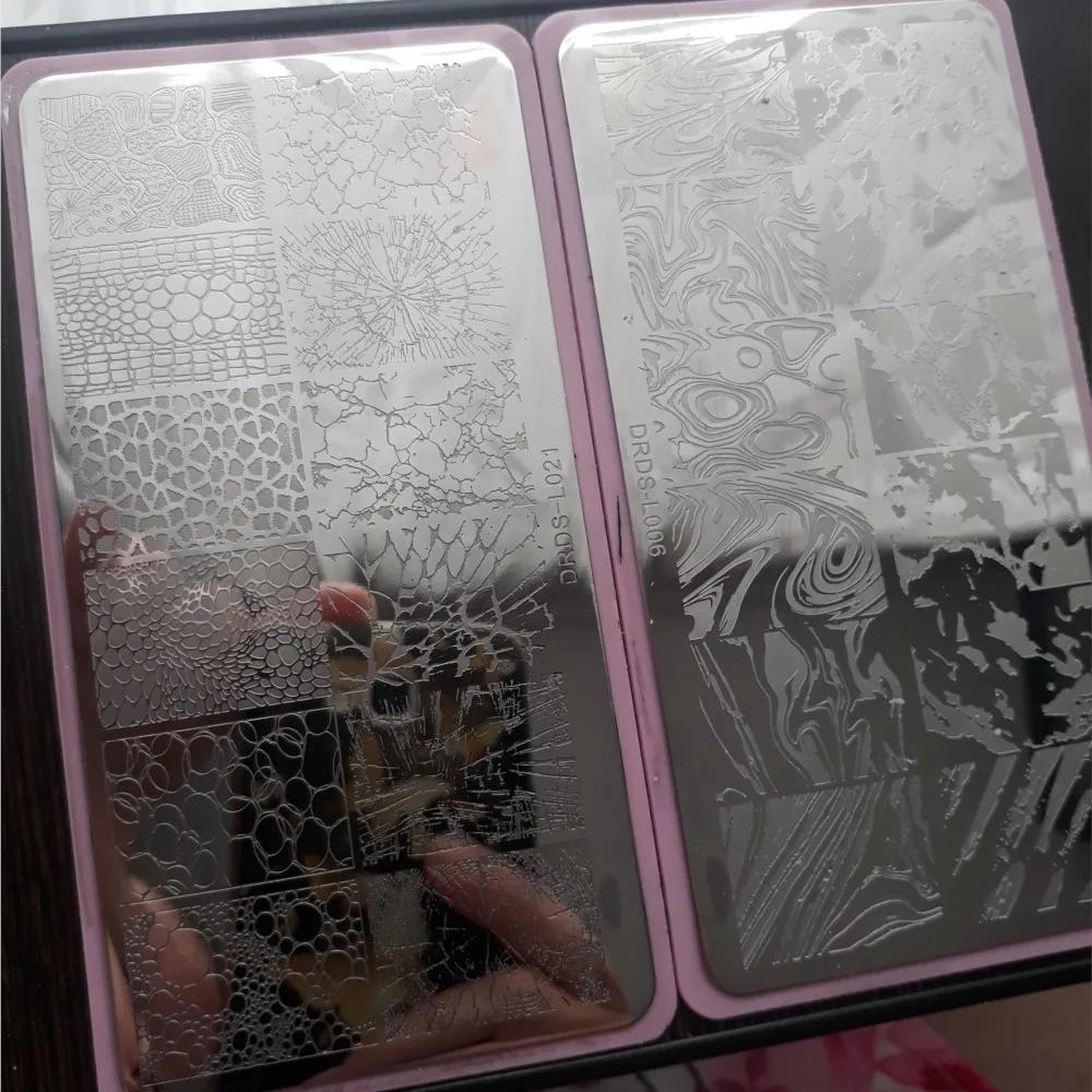 Plaques d'estampage pour ongles 12x6cm, modèle d'estampage pour Nail Art à rayures en marbre françai