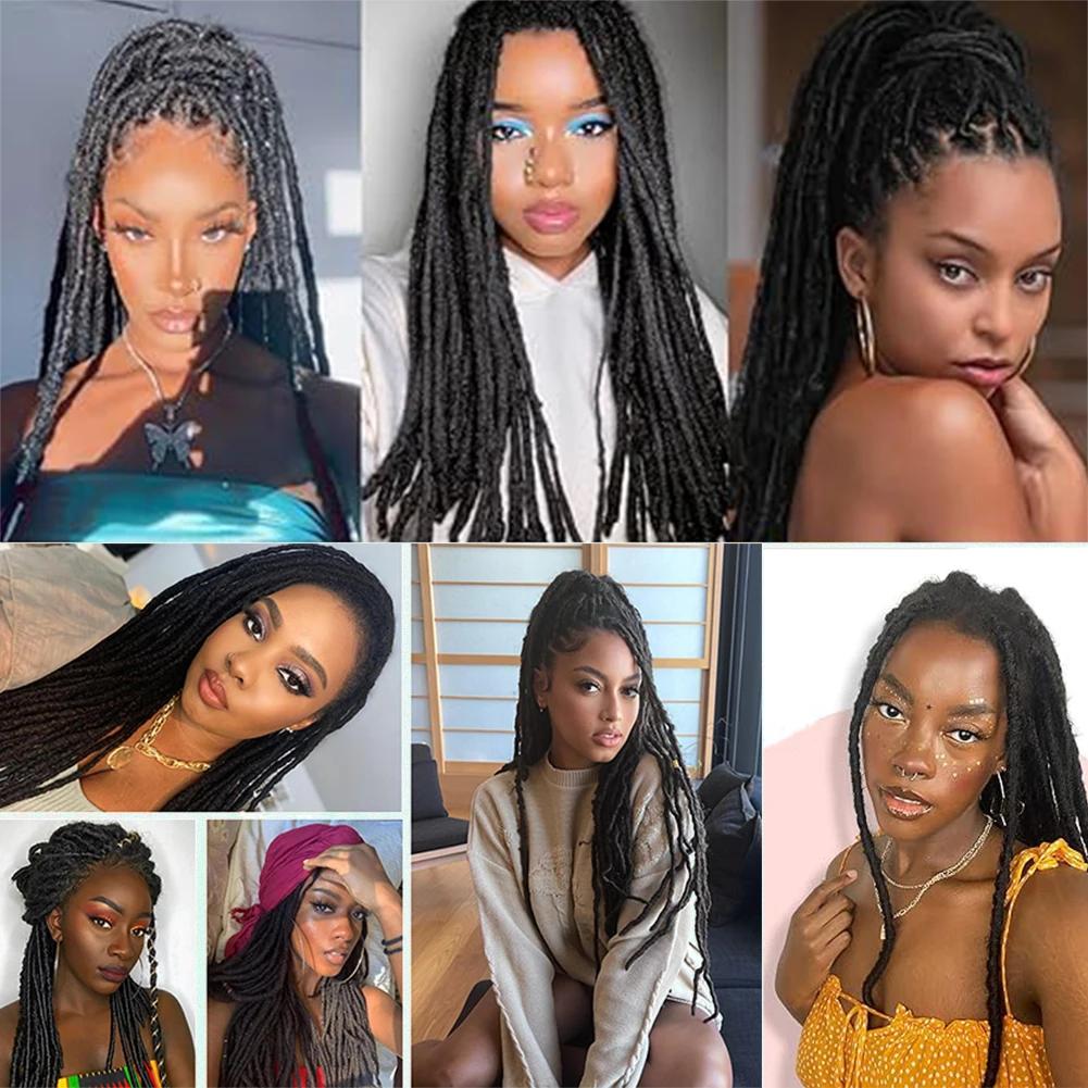 Extensions de Dreadlock synthétiques 10 racines/paquet Hippie dreads à une extrémité Ombre Loc Exten
