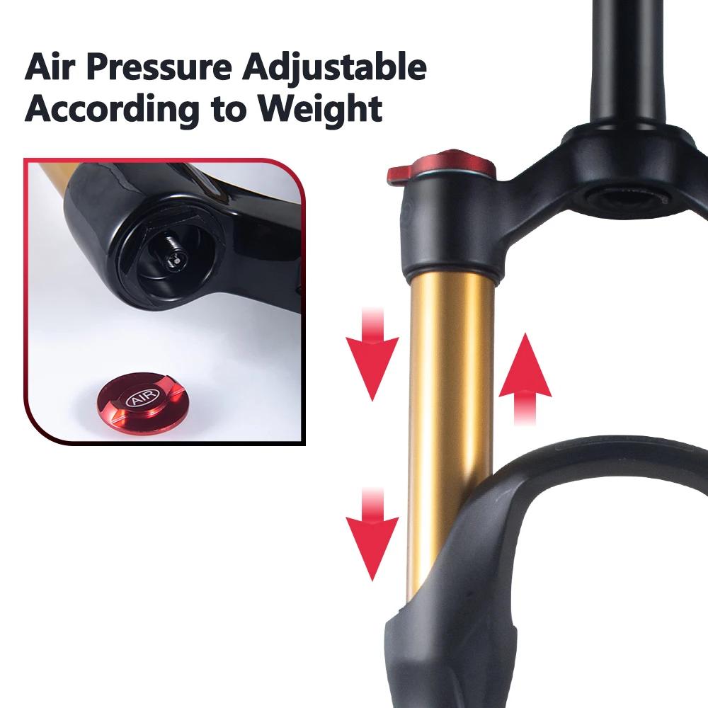 Fourche VTT air réglable BOLANY 26/27.5/29 pouces débattement 120mm détachement rapide suspension avant