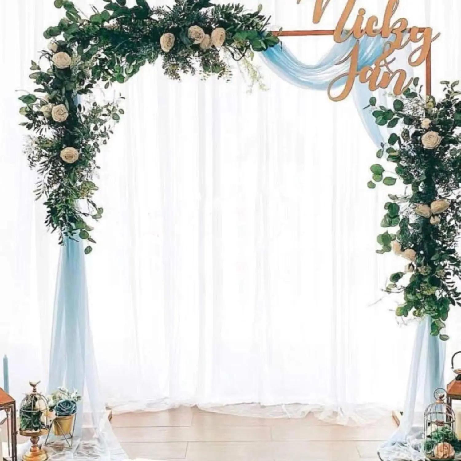 Arche de Mariage en Métal, Cadre à Fleurs, 3x3m, Fond Carré Réglable, Support d'Arc à Ballons, Décor