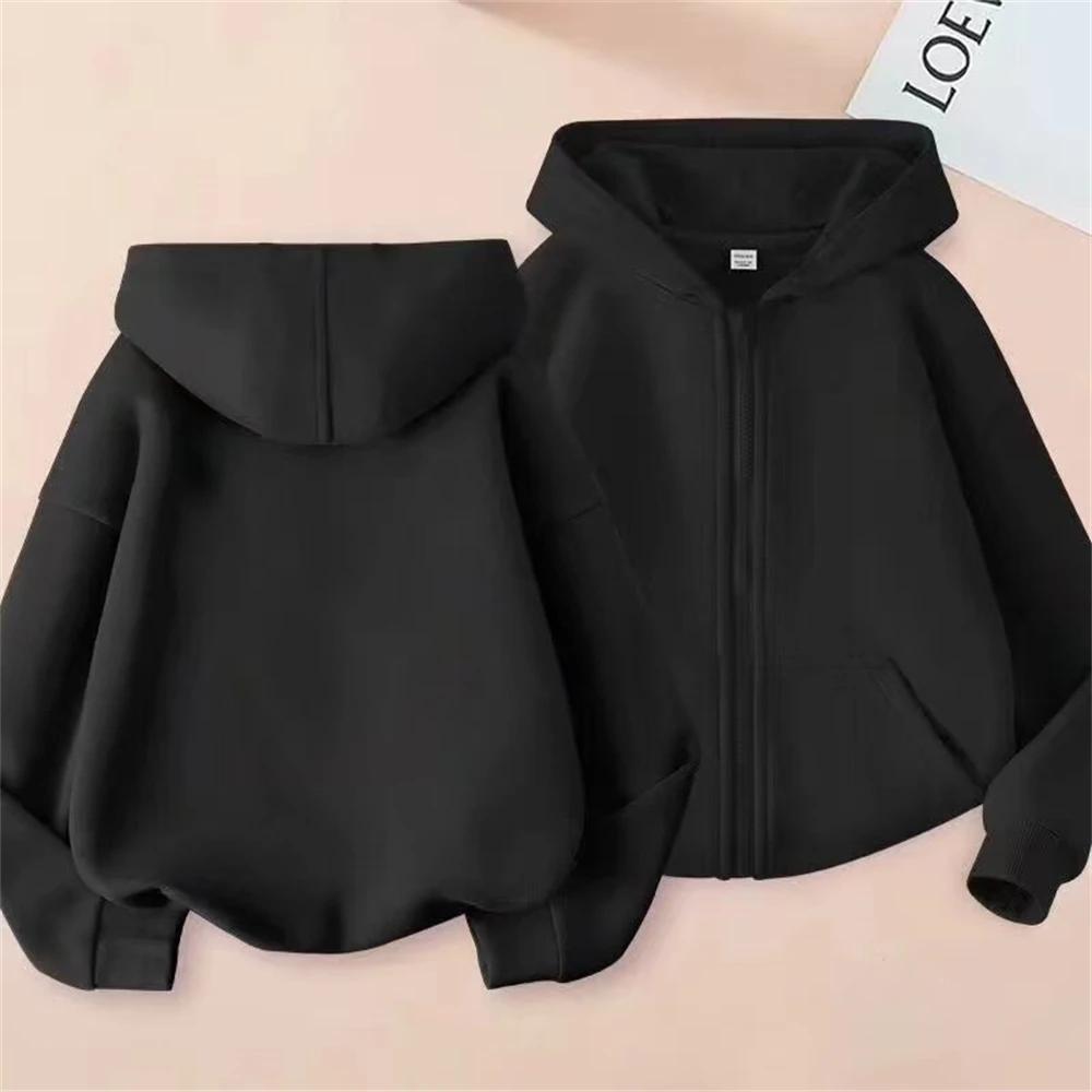 Enfants mode fermeture éclair style vêtements garçons sweat à capuche pour filles hauts printemps au